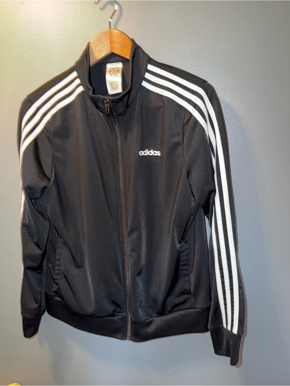 adidas Black  Three-Stripe Track sweatshirt